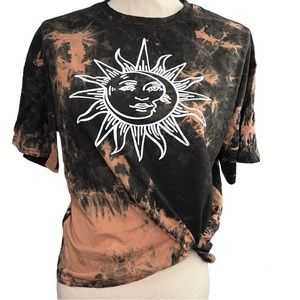 Tie dye burnout sun and moon T-shirt